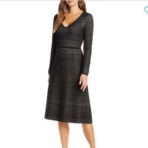 GAL MEETS GLAM Heidi Black Sweater Long Sleeve Dress